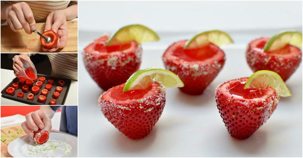 Strawberry margarita jelly shots