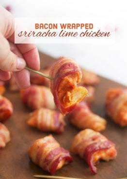 Bacon filled sriiacha and chicken pieces