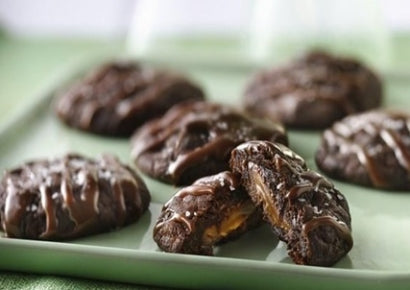 Salty chocolate and caramel truffle cookies