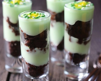 Chocolate mint cake shooters