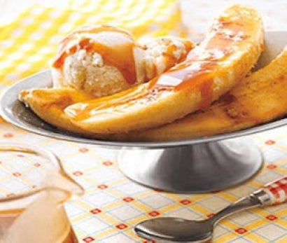 Honey Coated Grilled Bananas with Vanilla Ice Cream