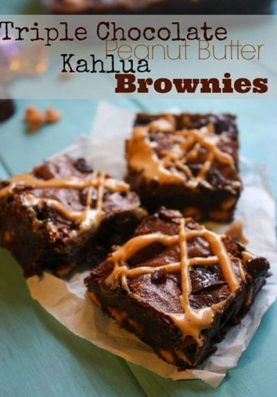 Chocolate & Peanut butter Kahlua Brownies