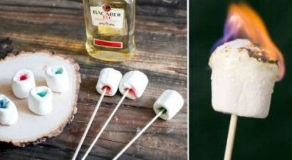 Flaming vodka jelly marshmallows
