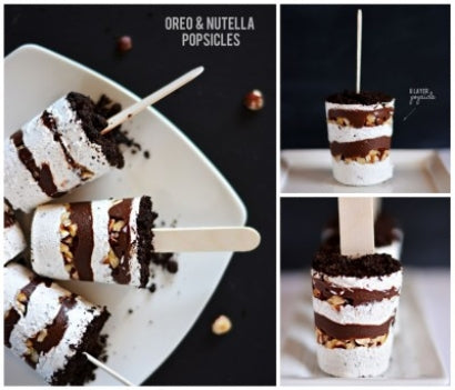 Layered Oreo and Nutella Popsicles