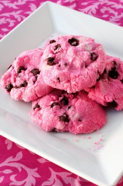 Pink Chocolate Chip Cookies