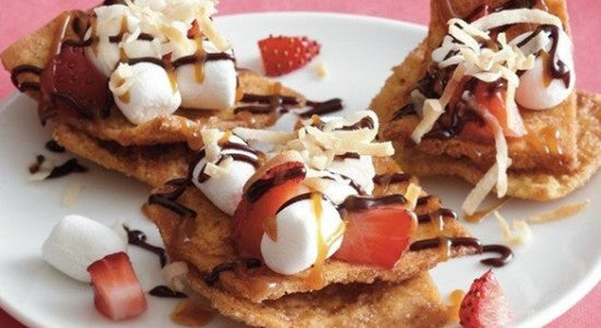 Strawberry chocolate nachos