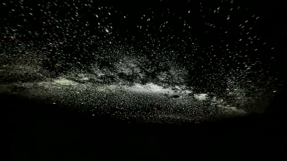 Wide Milky Way projection across a room