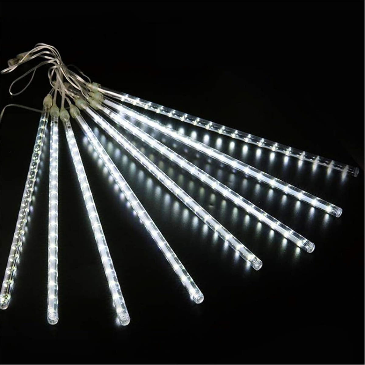 Falling rain LED tube lights, 8 tubes lit