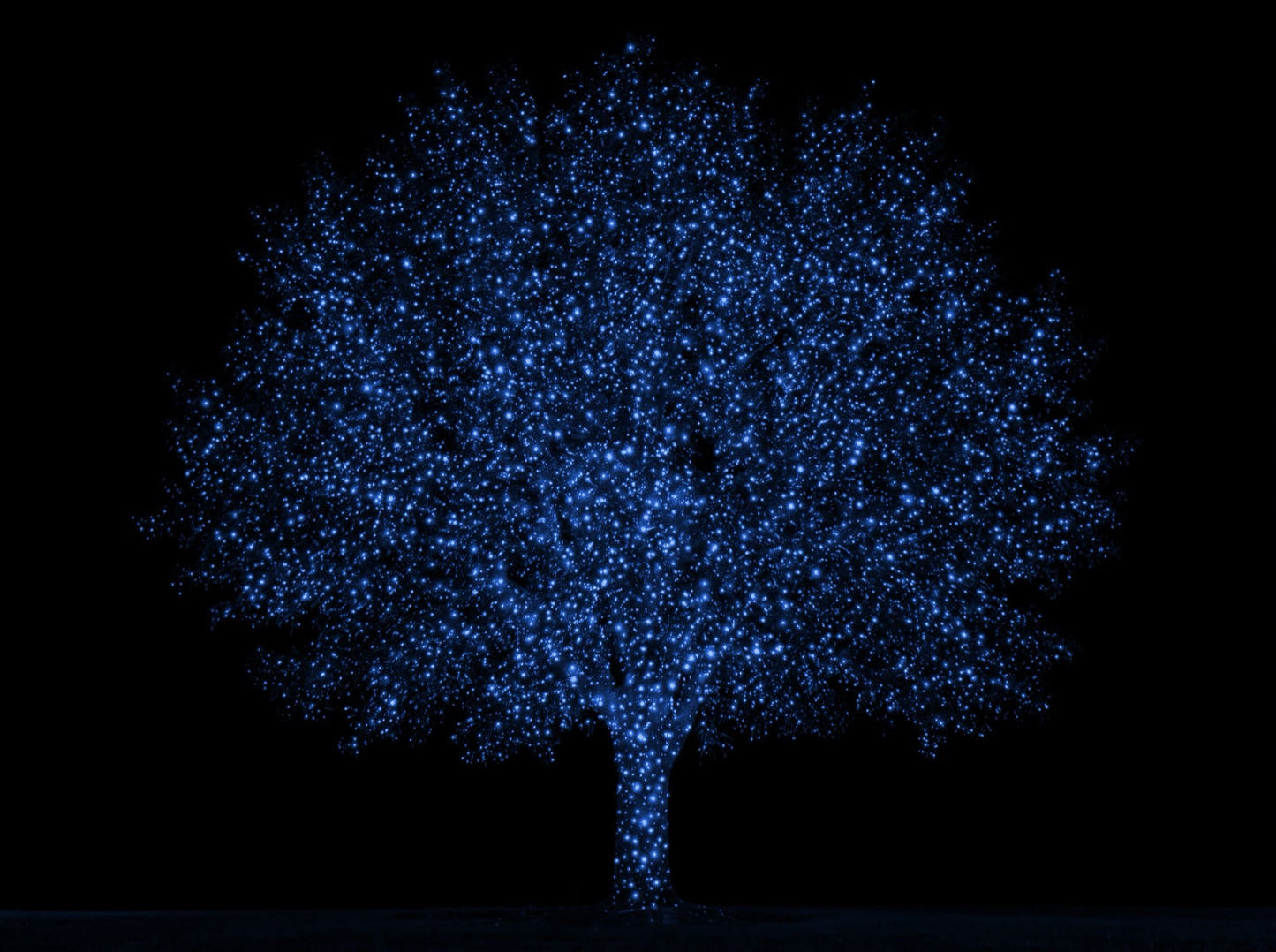 Blue only mode - the same tree in sapphire blue laser dots