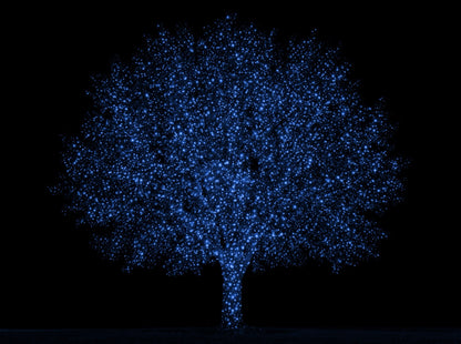 Blue only mode - the same tree in sapphire blue laser dots