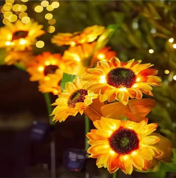 Highbright™ Solar Sunflower Garden Lights — view 2