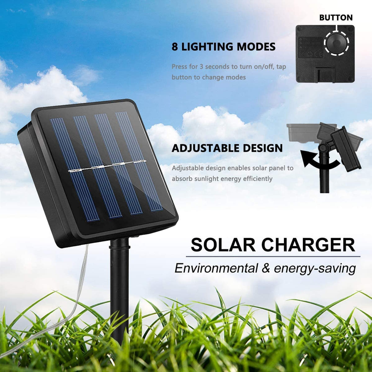 Solar Powered White Led Rope Light — view 3