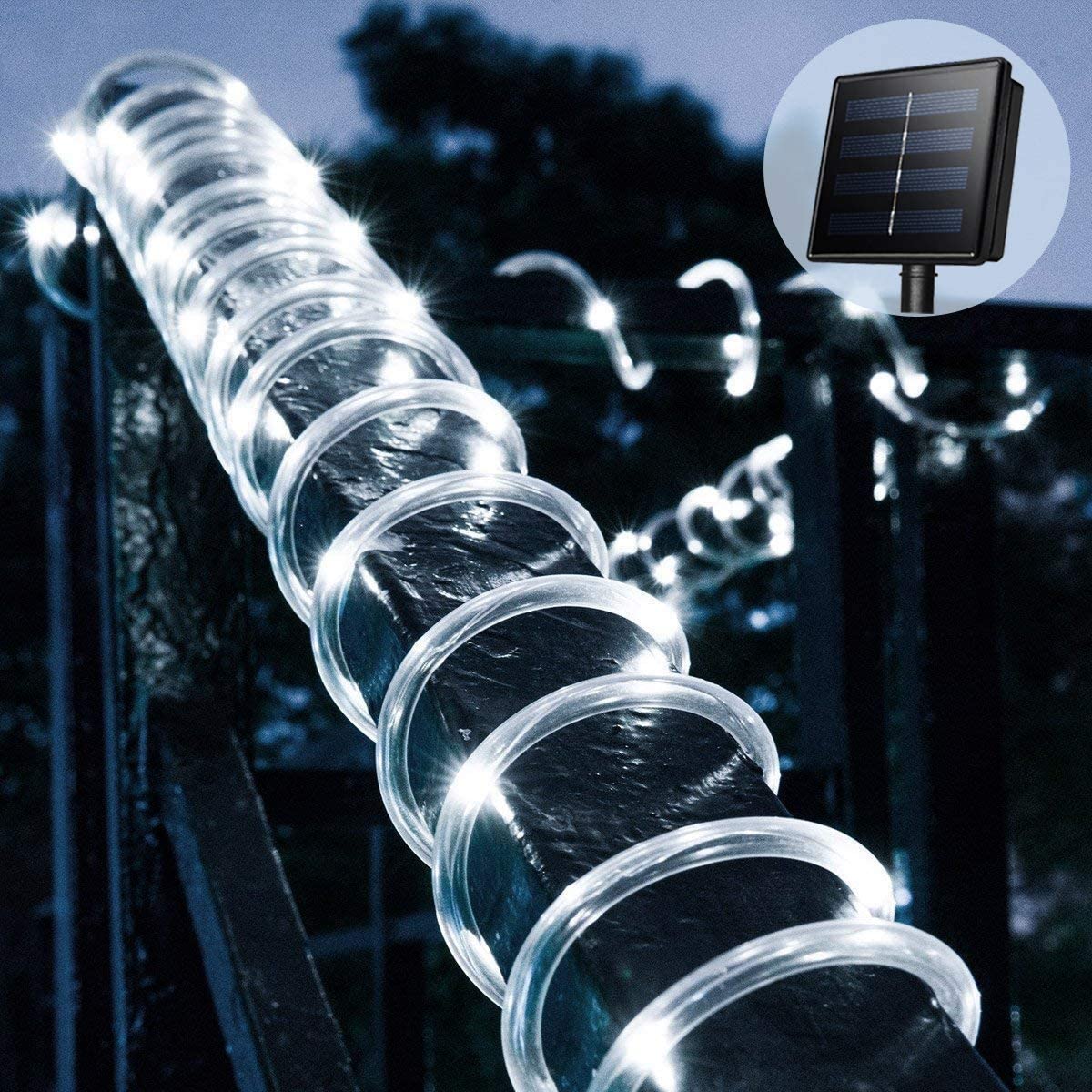 Solar Powered White Led Rope Light — view 2