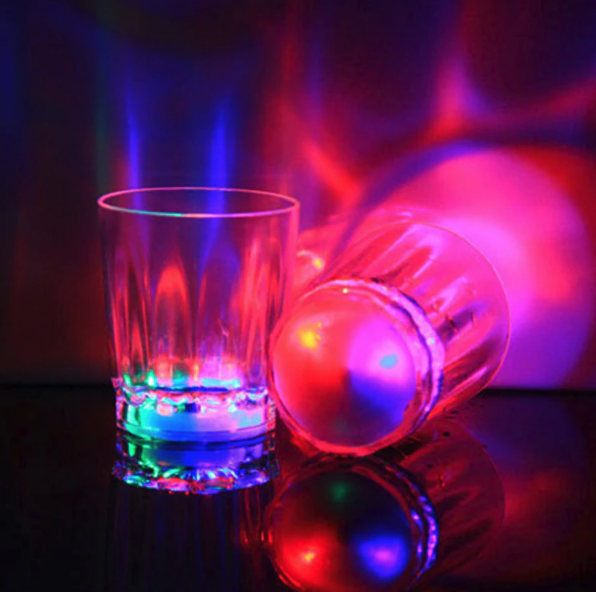Flashing led drink glasses deals