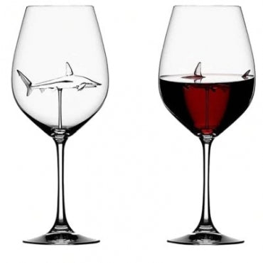 2 Unique Shark Wine Glass — view 1
