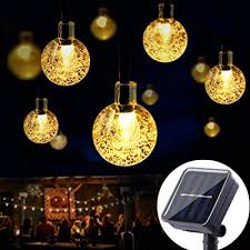 Solar Powered Crystal Ball Fairy String Lights — view 2