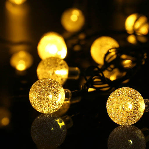 Solar Powered Crystal Ball Fairy String Lights — view 5