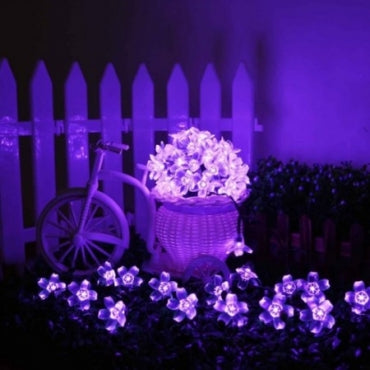 Purple Blossom Waterproof Solar Garden Lights — view 1