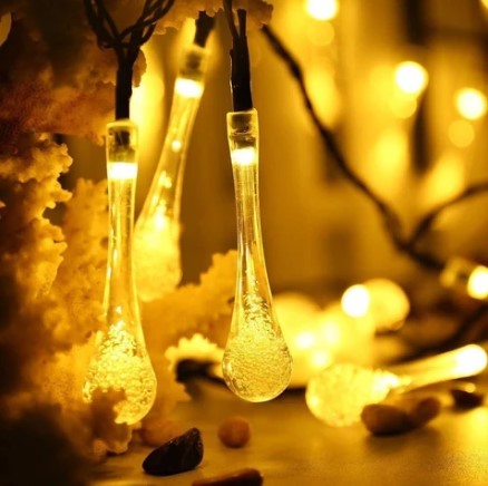 Warm White Solar Powered Rain Bubble Lights — view 1
