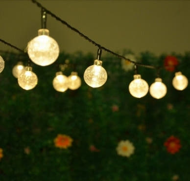 Solar Powered Crystal Ball Fairy String Lights — view 3