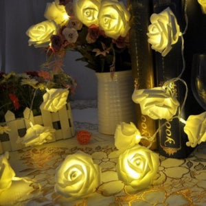 Warm White LED Rose Flower Fairy String Lights